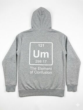 NEW FASHION Gray Elements Periodic Table Science Graphic Hoodie Sweatshirt Small